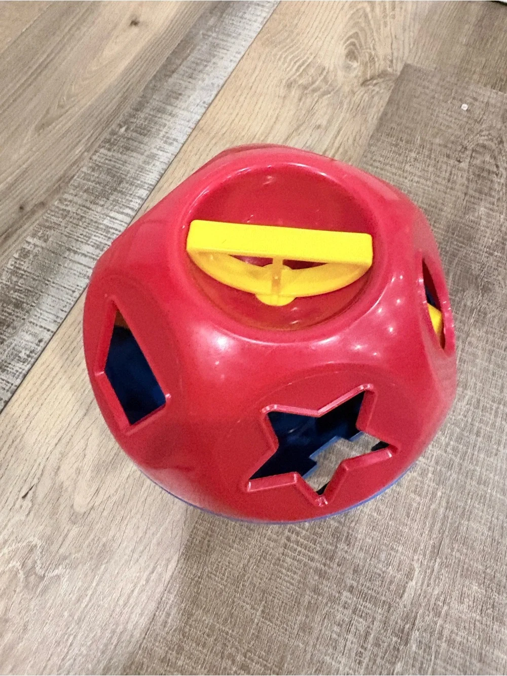 VINTAGE Tupperware  Red & Blue Shape Sorter- learning toy - see description